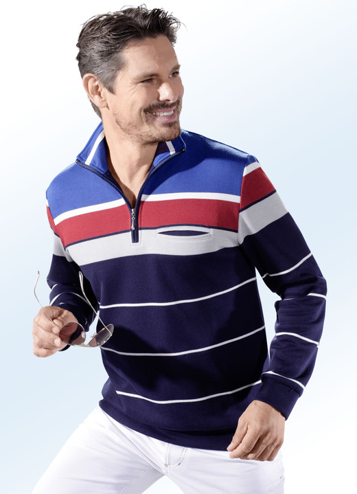 Sweatshirts - Sweatshirt mit Brusttasche Sweatshirts - Sweatshirt mit Brusttasche, in Größe 046 bis 062, in Farbe MARINE-ROYALBLAU-ROT