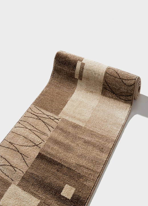 Teppiche - Abwechslungsreich dessinierte Läufer in Wunschlänge, in Größe 102 (Läufer, 67 cm breit) bis 106 (Läufer, 100 cm breit), in Farbe BEIGE Ansicht 1