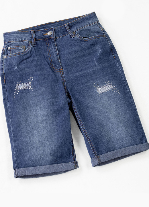7/8-Hosen, Capris, Bermudas - Jeans-Bermudas mit tollen Used-Effekten 7/8-Hosen, Capris, Bermudas - Jeans-Bermudas mit tollen Used-Effekten, in Größe 032 bis 050, in Farbe JEANSBLAU