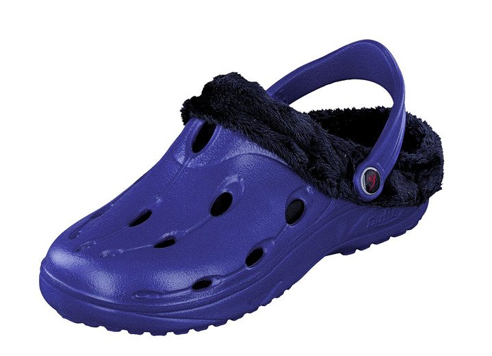 Sandaletten & Pantoletten - Dux Winter Clog: Ihr Lieblingsschuh bei kalten Füssen, in Größe 3XL bis XXL, in Farbe NAVY Ansicht 1
