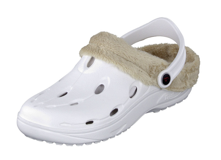 Sandaletten & Pantoletten - Dux Winter Clog: Ihr Lieblingsschuh bei kalten Füssen, in Größe 3XL bis XXL, in Farbe WEISS Ansicht 1