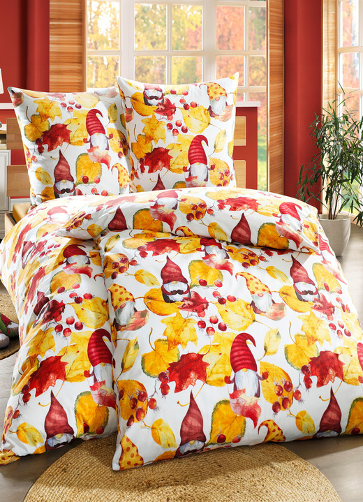 Bettwäschegarnituren - Bettwäsche-Garnitur aus Flanell-Qualität, in Größe 112 (80/80 cm + 135/200 cm) bis 115 (80/80 cm + 155/220 cm), in Farbe MULTICOLOR Ansicht 1