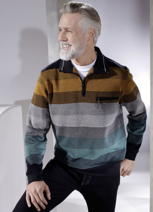 Sweatshirts - Sweatshirt von «Hajo» Sweatshirts - Sweatshirt von «Hajo», in Größe 046 bis 062, in Farbe ROST-ANTHRAZIT-PETROL