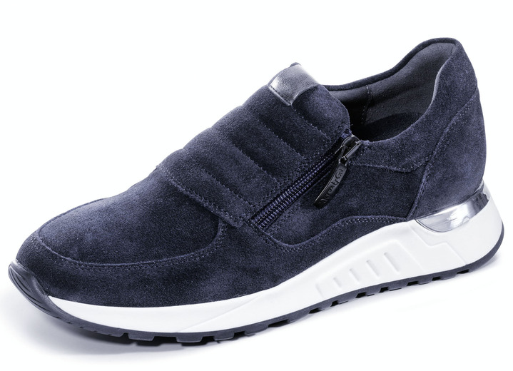 - Slipper aus weichem Velourleder, in Größe 036 bis 042, in Farbe MARINE Ansicht 1