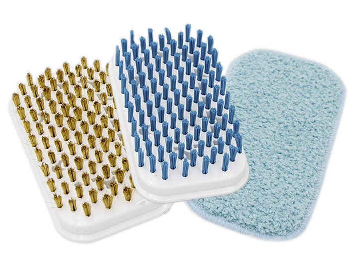 Zubehör - Bürstenset, 3-teilig, für den Livington Multi Scrubber, in Farbe BLAU-WEISS