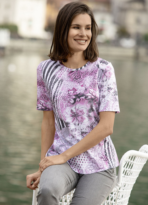 Shirts - Shirt mit Alloverdessin Shirts - Shirt mit Alloverdessin, in Größe 038 bis 054, in Farbe AZALEE-ROSÉ-MULTICOLOR