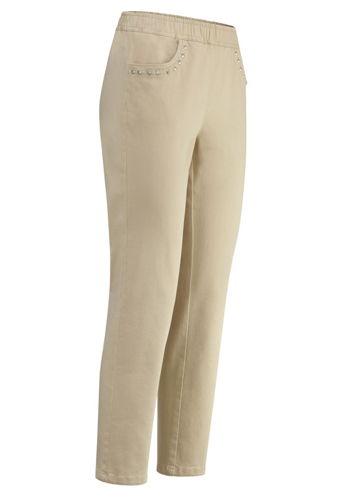 Hosen mit Knopf- und Reissverschluss - Jeans in 7/8-Länge, in Größe 019 bis 058, in Farbe BEIGE Ansicht 1