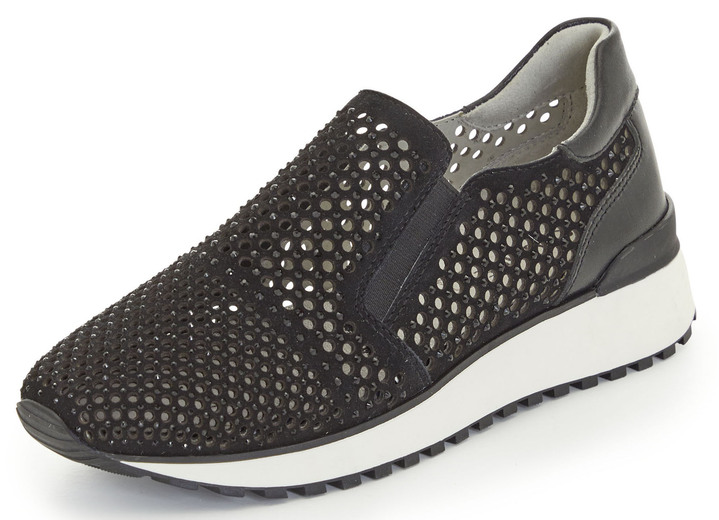 - Caprice Slipper mit Glitzersteinchen, in Größe 036 bis 042, in Farbe SCHWARZ Ansicht 1