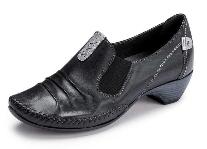 Pumps & Ballerina - ELENA EDEN Mokassin-Pumps mit Metallic-Lederbesätzen, in Größe 036 bis 042, in Farbe SCHWARZ Ansicht 1