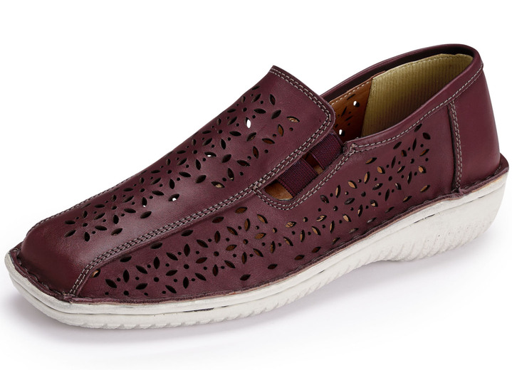Slipper & Schnürschuhe - ELENA EDEN Slipper aus schattiertem Nappaleder, in Größe 036 bis 043, in Farbe BURGUND Ansicht 1