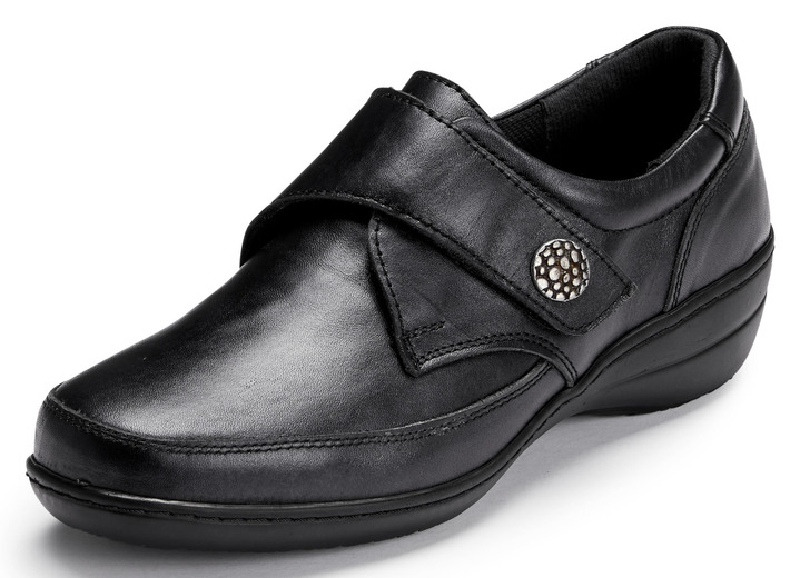 Slipper & Schnürschuhe - ELENA EDEN, bequeme Damen-Slipper, WeiteH, mit herausnehmbarem Fussbett, in Größe 036 bis 043, in Farbe SCHWARZ Ansicht 1