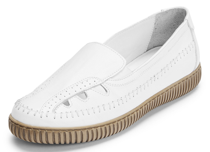 - ELENA EDEN Slipper mit Knitterstruktur, in Größe 036 bis 042, in Farbe WEISS Ansicht 1