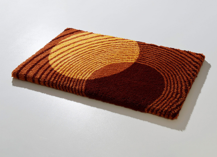 Badgarnituren - Badgarnitur von LineaDue mit rutschhemmender Rückseite, in Größe 100 (Vorleger halbrund, 50/ 80 cm) bis 112 (WC-Deckelbezug, 47/ 50 cm), in Farbe TERRA Ansicht 1