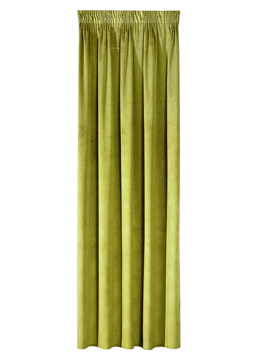 Klassisch - Energiespar-Verdunkelungsschals in Samtoptik, in Größe 364 (H150xB140 cm) bis 436 (H245xB140 cm), in Farbe GRÜN, in Ausführung mit Universalschienenband Ansicht 1