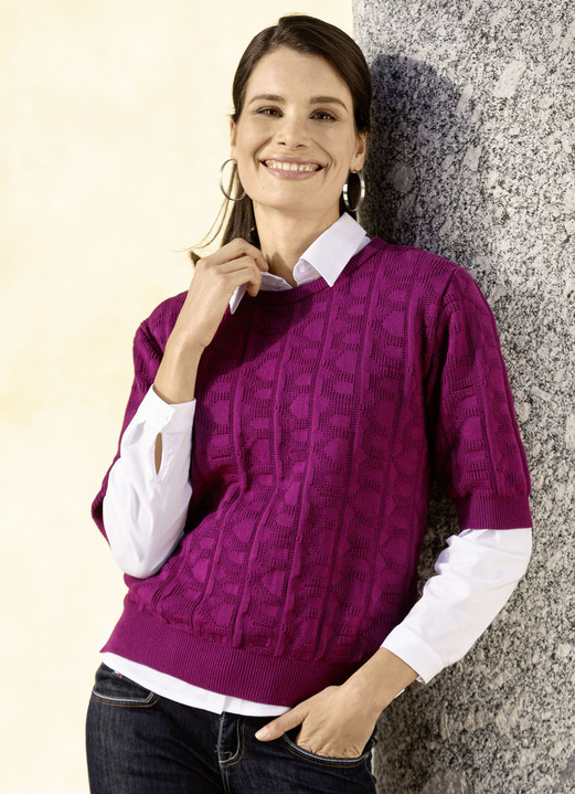 Pullunder - Pulli in Strickmix, in Größe 036 bis 052, in Farbe FUCHSIA Ansicht 1