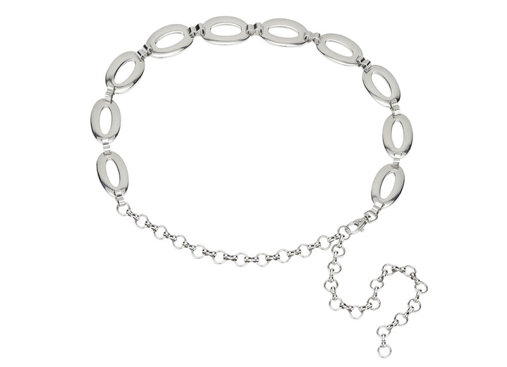 Gürtel - Modischer Kettengürtel mit Karabinerverschluss Gürtel - Modischer Kettengürtel mit Karabinerverschluss, in Farbe SILBER