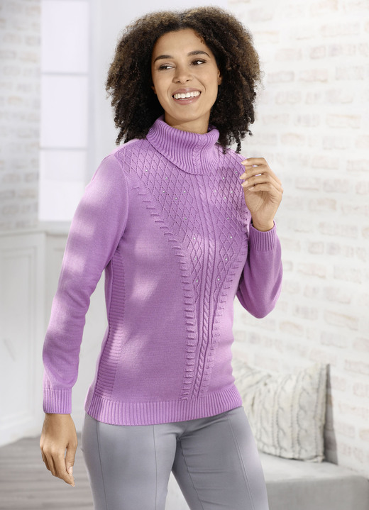 Pullover - Pullover mit Strasszier Pullover - Pullover mit Strasszier, in Größe 038 bis 054, in Farbe ROSENHOLZ