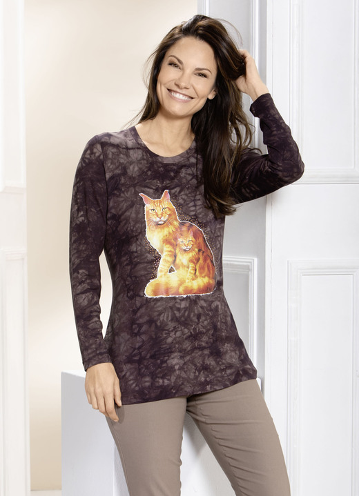 Shirts - Ausdruckvolles Shirt , in Größe 038 bis 056, in Farbe BRAUN BATIK Ansicht 1