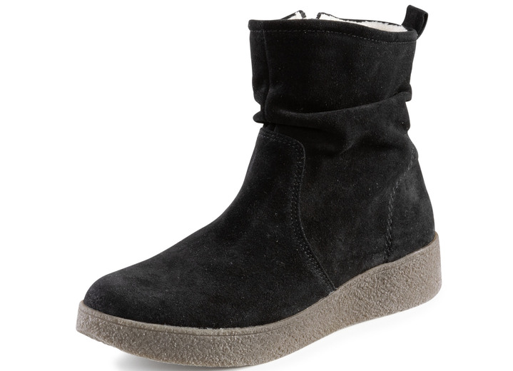 Stiefel & Stiefeletten - ELENA EDEN Stiefelette aus weichem Veloursleder, in Größe 036 bis 042, in Farbe SCHWARZ Ansicht 1