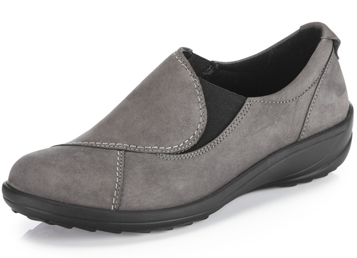 Slipper & Schnürschuhe - ELENA EDEN Slipper aus Nubukleder, in Größe 036 bis 042, in Farbe GRAU Ansicht 1
