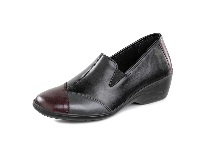 Slipper & Schnürschuhe - ELENA EDEN, bequeme Damen-Slipper, Weite H, mit herausnehmbarem Fussbett, in Größe 036 bis 042, in Farbe SCHWARZ-CHIANTI-GRAU Ansicht 1