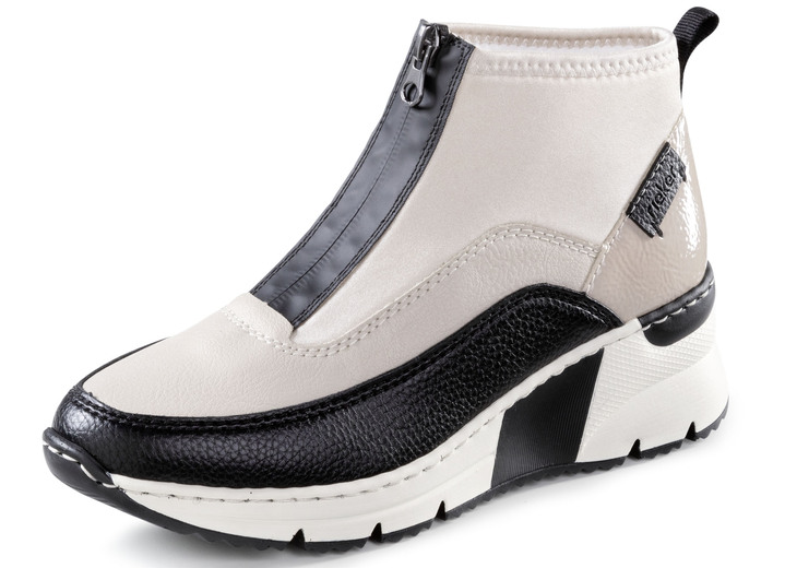 Stiefel & Stiefeletten - Rieker, stylische Damen-Boots, Weite G, mit Reissverschluss, in Größe 036 bis 042, in Farbe ECRU-SCHWARZ Ansicht 1
