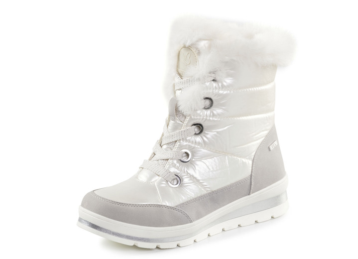 Stiefel & Stiefeletten - ELENA EDEN, gefütterte Damen-Boots, Winterschuhe, Weite G, mit herausnehmbarem Fussbett, in Größe 3 1/2 bis 8, in Farbe PERLWEISS-GRAU Ansicht 1