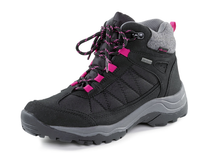 - Schnür-Bootie mit Klimamembrane, in Größe 036 bis 042, in Farbe SCHWARZ-GRAU-PINK Ansicht 1