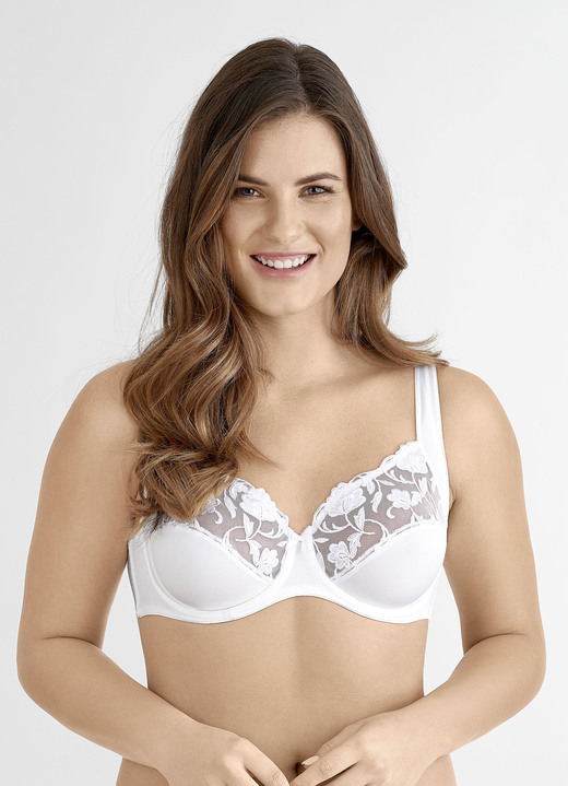 BH mit Spitze - Felina Bügel-BH mit Stickereispitze, in Größe 075 bis 110, in Cup B, in Farbe WEISS Ansicht 1