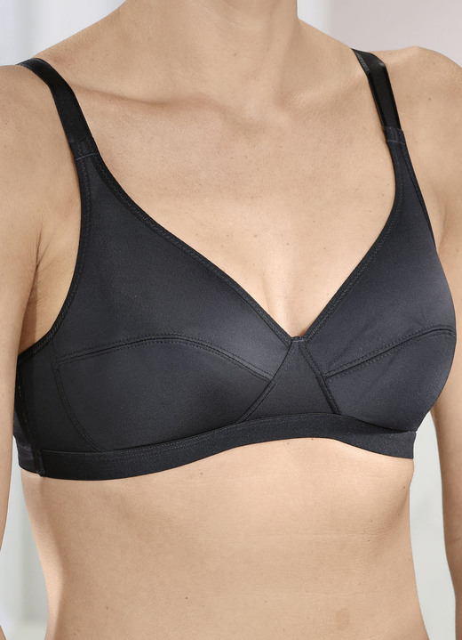 Damenunterwäsche - Zweierpack Playtex-BH mit weichem Unterbrustband, in Größe 075 bis 095, in Cup C, in Farbe 1X SCHWARZ, 1X WEISS Ansicht 1