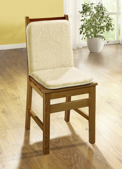 Heimtextilien - Sitzkissen mit Rücken aus reiner Schurwolle, in Farbe NATUR Ansicht 1