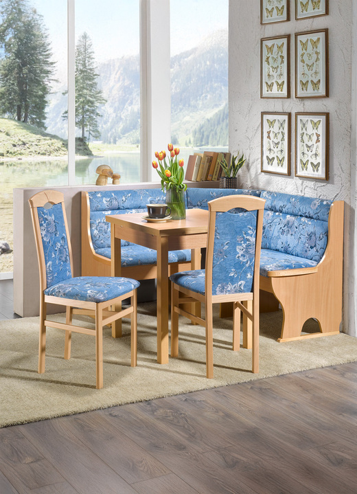 Esstische - Esszimmermöbel aus massiven Buchenholz, in Farbe BUCHE-BLAU, in Ausführung Stühle, 2er-Set Ansicht 1