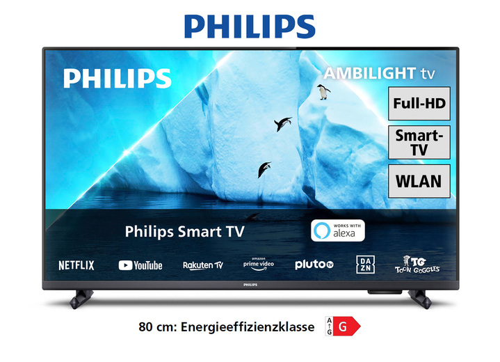 Fernseher - Philips 32PFS6908/12 Full-HD-Ambilight-LED-Fernseher, in Farbe SCHWARZ Ansicht 1
