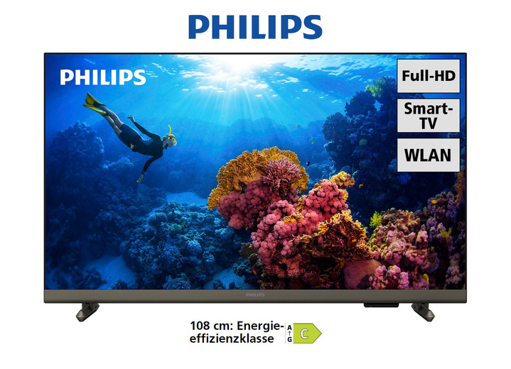 Fernseher - Philips PHS6808/12 Full-HD-LED-Fernseher, in Farbe SCHWARZ Ansicht 1