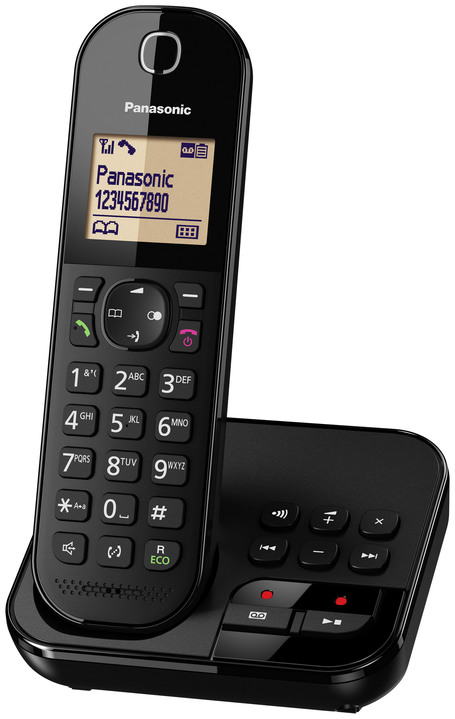 Festnetz-Telefone - Panasonic Grosstasten-Telefon mit Anrufbeantworter, in Farbe SCHWARZ, in Ausführung Großtasten-Telefon mit Anrufbeantworter Ansicht 1