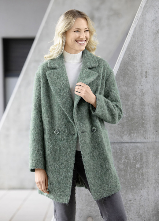 Jacken & Mäntel - Longjacke mit aufgesetzten Taschen, in Größe 036 bis 052, in Farbe SALBEI