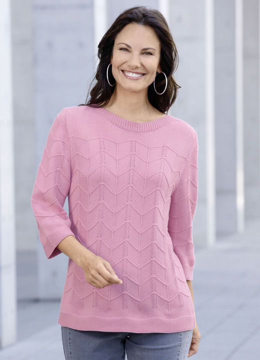 Pullover - Pullover in Mustermix, in Größe 038 bis 054, in Farbe ROSENHOLZ