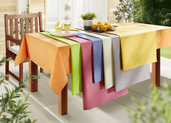 Gartentischdecken - Tischdecke für den Innen- und Aussenbereich mit Fleckschutz-Ausrüstung, in Größe 105 (Läufer, 40/140 cm) bis 450 (Sitzkissen, 40/40/7 cm), in Farbe BLAU Ansicht 1