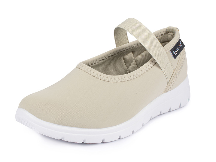 Weite H - Ballerina-Stretchschuh, in Größe 036 bis 042, in Farbe BEIGE Ansicht 1