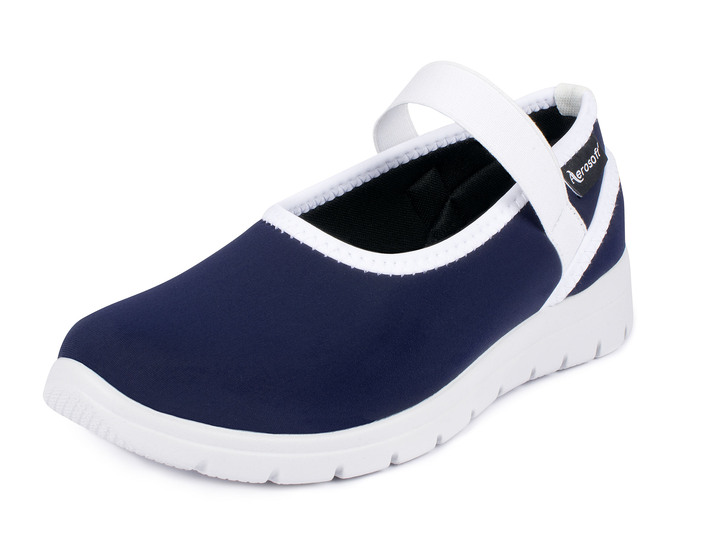 Weite H - Ballerina-Stretchschuh, in Größe 036 bis 042, in Farbe BLAU Ansicht 1