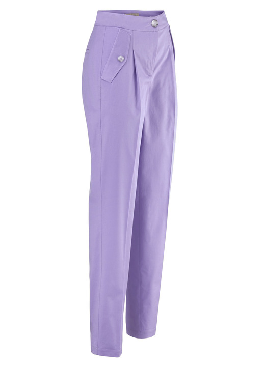 Hosen mit Knopf- und Reissverschluss - Hose mit sportivem Chic, in Größe 018 bis 050, in Farbe FLIEDER Ansicht 1