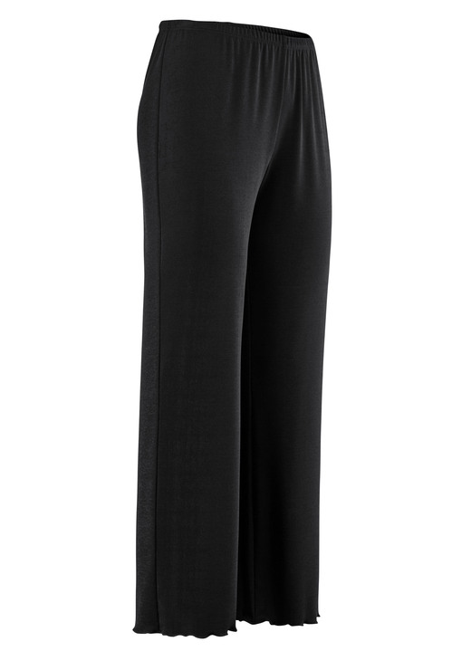 7/8-Hosen, Capris, Bermudas - Weich fliessende, 7/8-lange Hose 7/8-Hosen, Capris, Bermudas - Weich fliessende, 7/8-lange Hose, in Größe 036 bis 060, in Farbe SCHWARZ