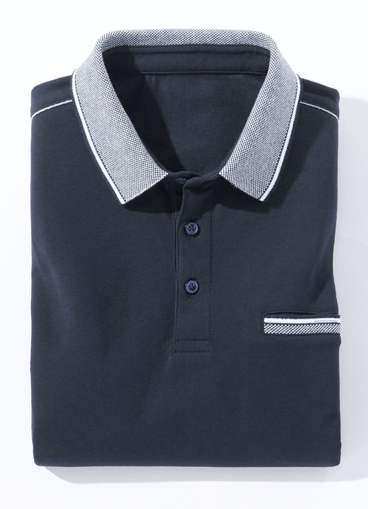 Shirts - Poloshirt in 3 Farben, in Größe 046 bis 062, in Farbe MARINE Ansicht 1