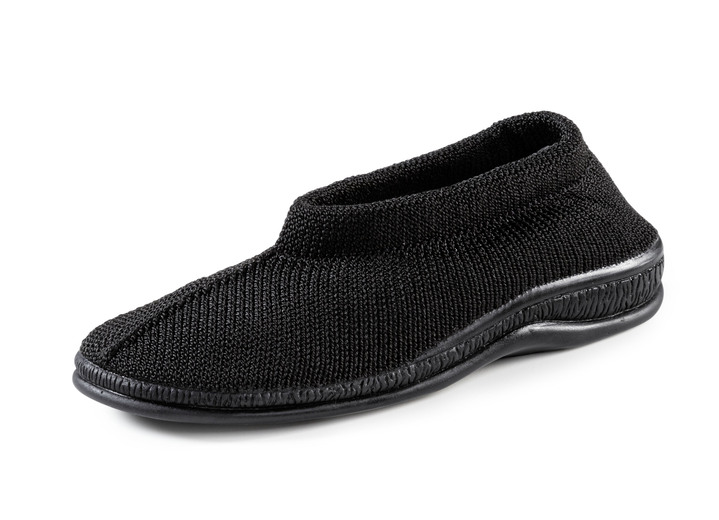 Herren - Slipper aus elastischem Strickmaterial, in Größe 039 bis 045, in Farbe SCHWARZ Ansicht 1