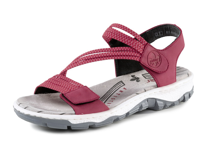 Sport- & Freizeitschuhe - Rieker, sportliche Damen-Sandalen, mit zwei Klettspangen, in Größe 036 bis 042, in Farbe ROT Ansicht 1