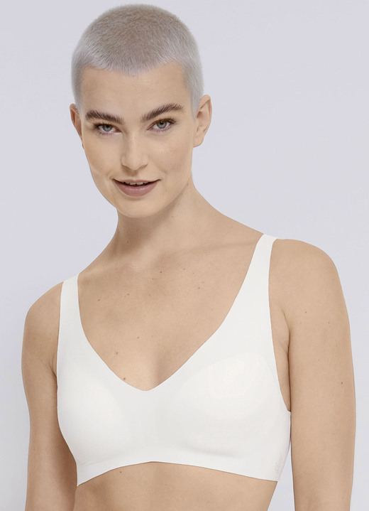 - Sloggi ZERO Feel BH mit extraflachen Abschlüssen, in Größe L bis XL, in Farbe ECRU Ansicht 1