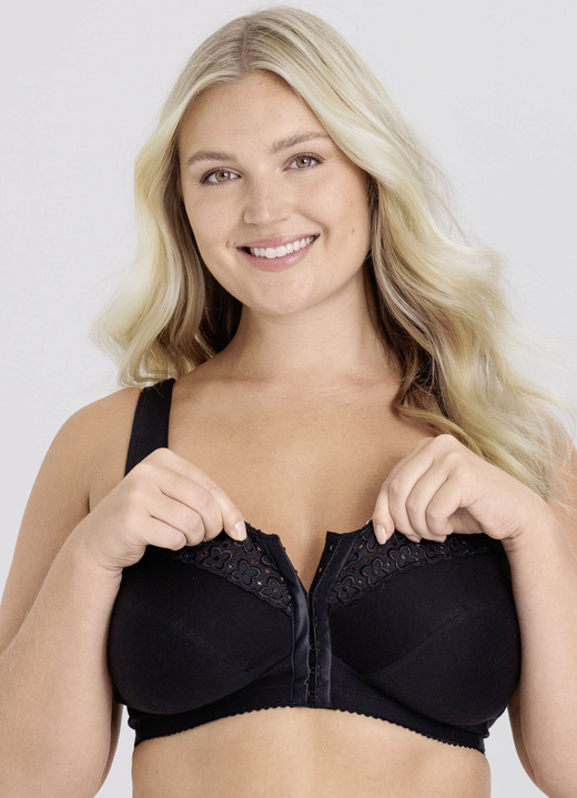 - Miss Mary BH mit Vorderverschluss, in Größe 080 bis 105, in Cup D, in Farbe SCHWARZ Ansicht 1