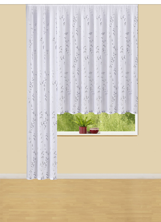 Modern - Vorhang mit Universalschienenband und Belastungsband, in Größe 140 (H125xB300 cm) bis 298 (H245xB600 cm), in Farbe WEISS-SILBER Ansicht 1