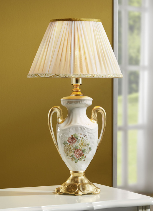 Tischlampe - Tischlampe mit echter Blattgoldauflage, in Farbe CREME-GOLD