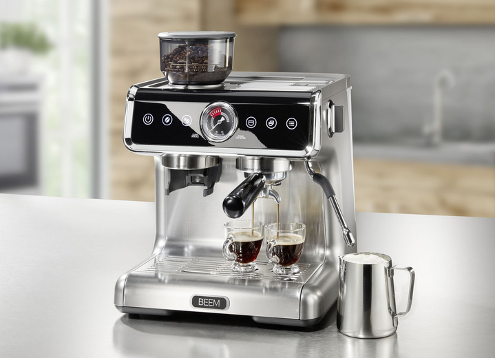 Kaffee-Vollautomaten & Espressomaschinen - BEEM Espresso-Maschine mit hochwertigem Mahlwerk, in Farbe EDELSTAHL